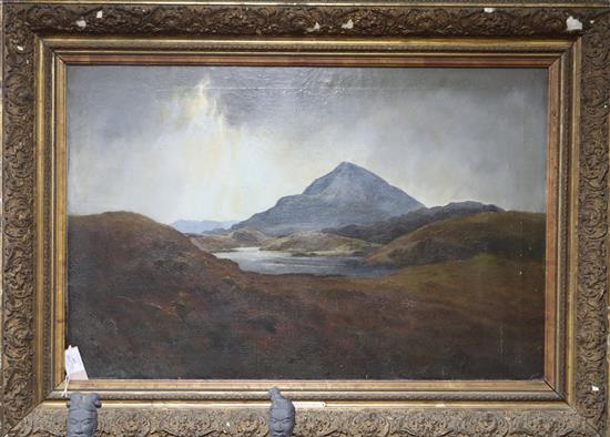 Attributed to Thomas Finchett (19th century), Mountain landscape, oil on canvas, 58 x 89cm